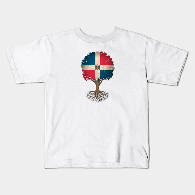 Tree of Life with Dominican Flag Kids T-Shirt by jeffbartels